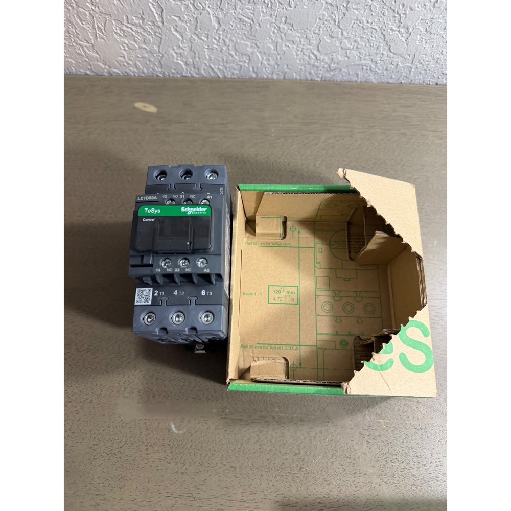 Schneider Electric TeSys LC1D50AG7 3-Pole Contactor 50A 480V AC Coil EverLink